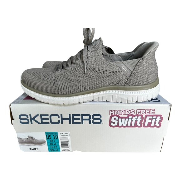 Skechers Women's Virtue Swift Fit Hands Free Shoe Taupe Beige Size 10 - Picture 6 of 8